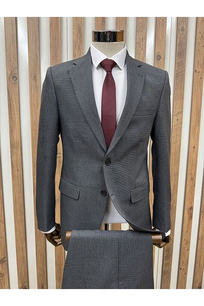 HÜRMEN Jacket Trousers Gray Patterned Suit