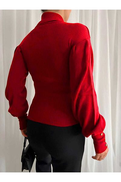 Secret Passion Lingerie Pulover din tricot cu gât cu nasturi de sezon nou - mânecă lungă 0780