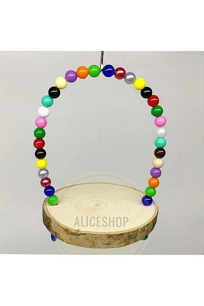 aliceshop Natural Wood Swing Perch - Budgie