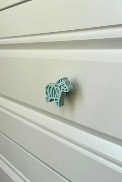 Pomerol Mâner de mobilier Blue Zebra - pentru camera copiilor, bucătărie, baie și mâner pentru sertar, mâner D