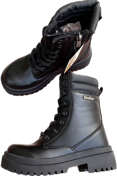 İpek Twingo Black Girl's Furry Zippered Boots