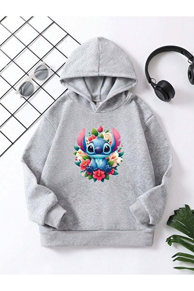 YUNAYT Παιδική μπλούζα με κουκούλα με στάμπα