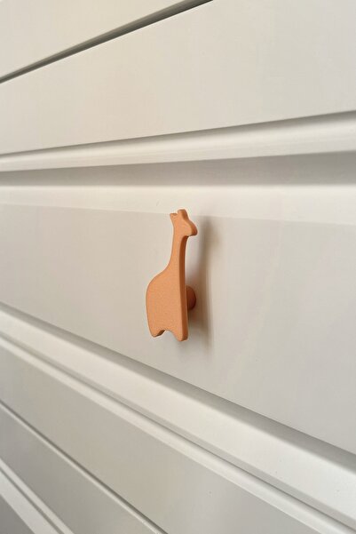 Pomerol Orange Giraffe Cabinet Handle - Modern and Cute Furniture Handle for Children's Room, Kitchen and Bathroom, Dh