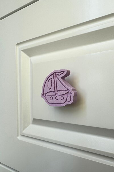 Pomerol Mâner pentru dulap cu barca cu pânze violet - Adaugă magia măriilor în camerele copiilor, dulapurile de bucătărie și de baie