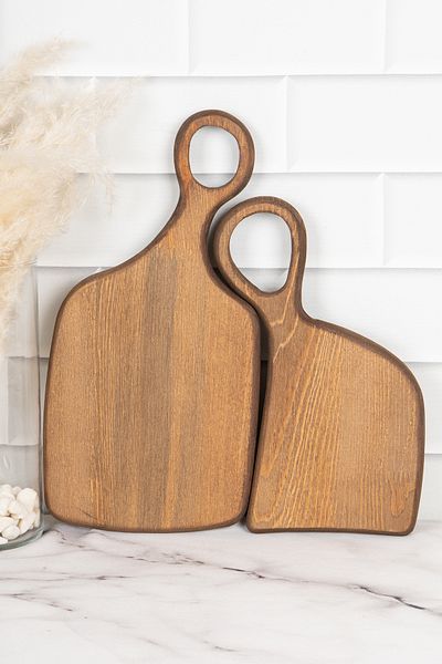 DNS HOME 2-Piece Wooden Cutting Board Presentation Serving Board Presentation Holder