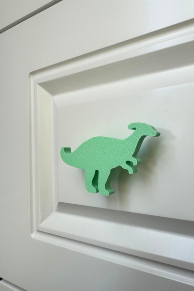 Pomerol Green Dino2 Cabinet Handle -Modern, Cute and Durable Furniture Handle for Children's Room, Kitchen and Bathroom