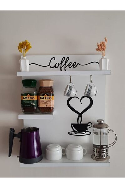 Genel Markalar Büyük Boy Coffee Bar Türk Kahve Köşesi Beyaz Renkli Organizer