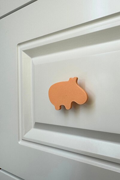 Pomerol Mâner de dulap hipopotam portocaliu - mâner de mobilier modern și durabil pentru camera copiilor, bucătărie și baie, DH
