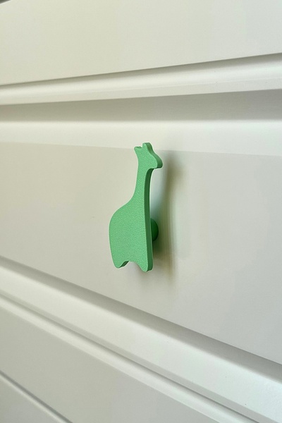 Pomerol Green Giraffe Cabinet Handle - Modern and Cute Furniture Handle for Children's Room, Kitchen and Bathroom, Dh