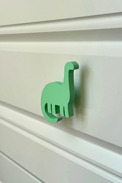 Pomerol Mâner pentru dulap Green Dino 4 - Mâner de mobilier modern și durabil pentru camera copiilor, bucătărie și baie