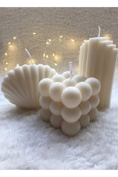 Genel Markalar Bubble Mum 3lü Tasarım Dekoratif Mum