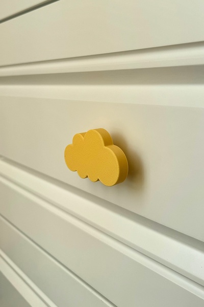 Pomerol Mâner de dulap Yellow Cloud - Mâner de mobilier vibrant și durabil pentru camera copiilor, bucătărie și baie