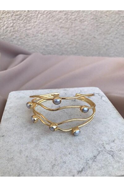 MiracleLivesGiftShop Dalgalı Manşet İnci Bileklik, Doğal İnci Bileklik, Zarif İnci Bileklik