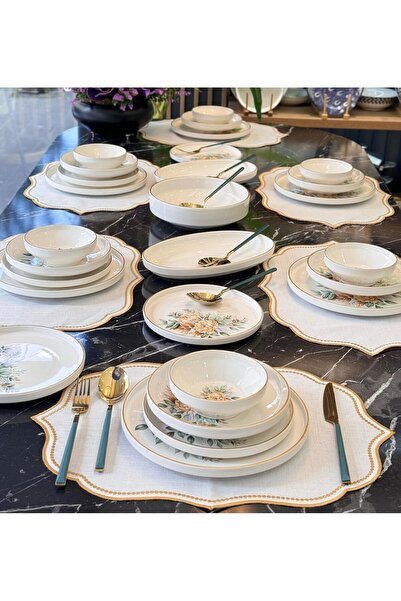 Onedekor 27 Parça İstanbul Green Flower Yemek Takımı