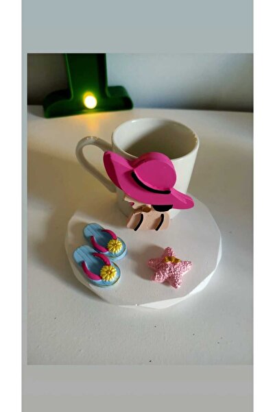 Süs Dükkanı نموذج فنجان قهوة بتصميم خاص على شكل نجم البحر الصيفي، نموذج عرض هدايا