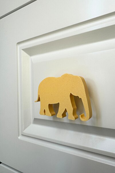 Pomerol Mâner de dulap cu elefant galben - mâner de mobilier modern, elegant și durabil pentru camera copiilor, bucătărie și baie