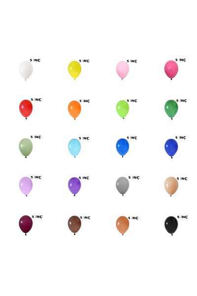 asöy Pastel Gray 5 Inch Balloon - 10 Pieces, Small Size 12 Cm, Mini Size Balloon, Colorful Party Balloon