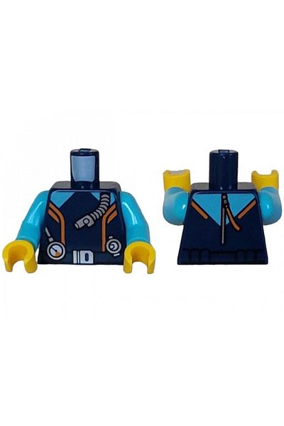LEGO Navy Blue Diver Regulator - Original Moc Accessory, Custom Mini Figure Body Torso