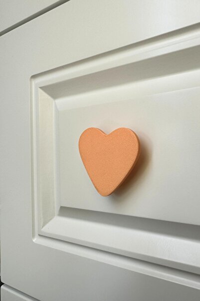 Pomerol Mâner de dulap inimă portocalie - mâner de mobilier modern, elegant și durabil pentru camera copiilor, bucătărie și baie, DK