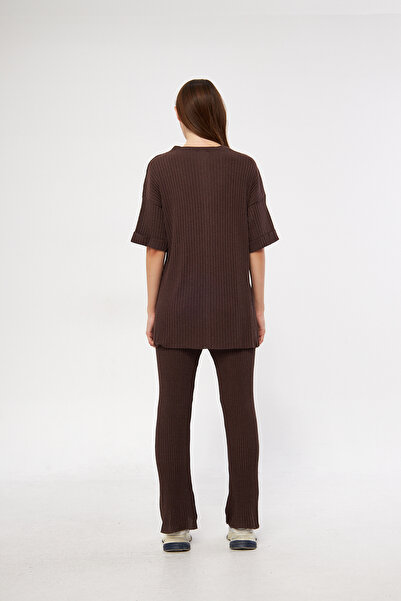 Oyga Γυναικείες πιτζάμες με κοντό μανίκι Lycra Report & Sweat, Casual Home Wear Σετ πιτζάμες