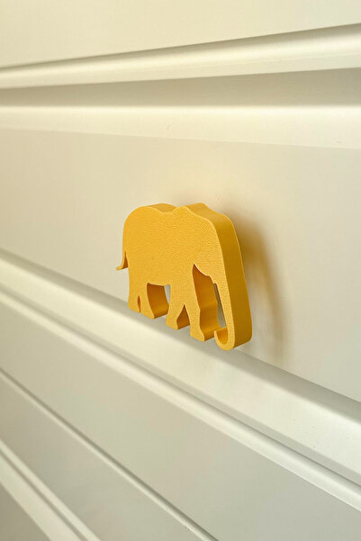 Pomerol Mâner de dulap cu elefant galben - mâner de mobilier modern, elegant și durabil pentru camera copiilor, bucătărie și baie