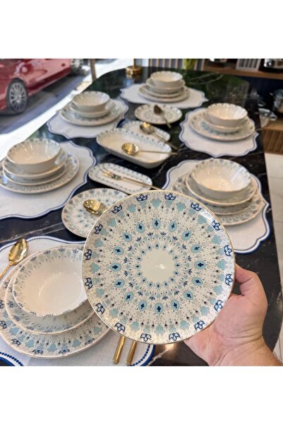 Onedekor 27 Parça Modern İstanbul Blue Yemek Takımı
