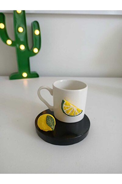 Süs Dükkanı Özel tasarım limon figürlü temalı kahve fincanı modeli hediyelik ...