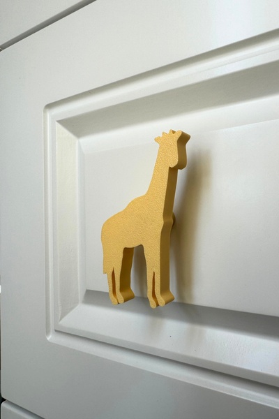 Pomerol Mâner de dulap cu girafă galbenă - mâner de mobilier modern, elegant și durabil pentru camera copiilor, bucătărie și baie