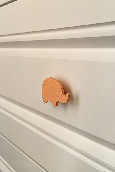 Pomerol Orange Elephant Cabinet Handle -Modern, Stylish and Durable Furniture Handle for Children's Room, Kitchen and Bathroom, Dh