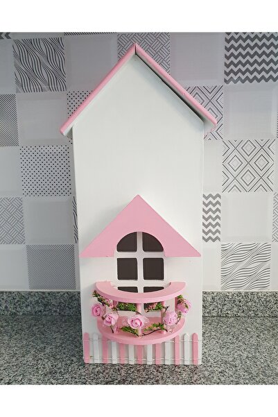 LOVYCO Ahşap Dekoratif Mutfak için Poşetlik Saklama Kutusu Ev Şekilli Vintage