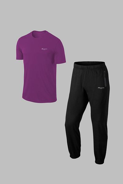 POSEIDON STORM Purple Supra Combed Plus Size Men's Tracksuit Set - Comfortable Zippered Hooded 4-10