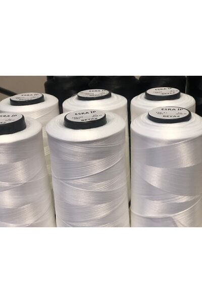 Genel Markalar Bükümsüz Ev Tipi Overlok Ipliği 4 Adet Siyah 4 Adet Beyaz (DİKİŞTE KULLANILMAZ) 150 Denye Muz Iplik