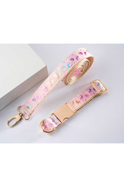 Pawsim Unicorn Collar and Adjustable Walking Strap Set - Dog Collar in 4 Colors Size, Width 2.5 cm