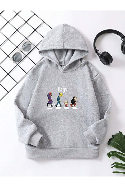 YUNAYT Παιδική μπλούζα με κουκούλα με στάμπα