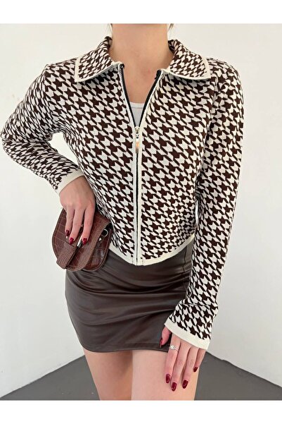 timagna Women's Cardigan with Patterned Femuar