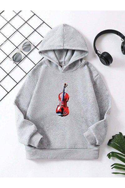 YUNAYT Παιδική μπλούζα με κουκούλα με στάμπα