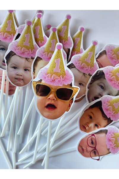 Partimugi Doğum Günü Kız Çocuk Fotoğraflı Cupcake Pasta Süsü 10 Adet