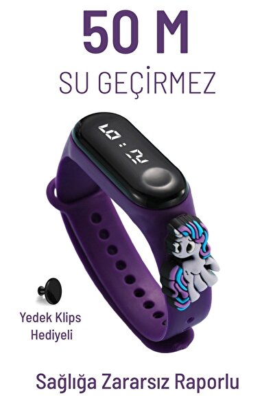 Q-TİME Tek Boynuzlu At Unicorn Figürlü Led Dokunmatik Ekranlı Su Geçirmez Dij...