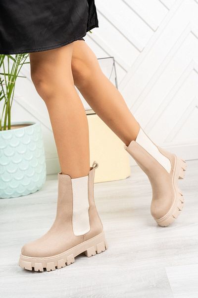 Preshley Γυναικείες ελαστικές μπότες Estela Ten Suede με χοντρή σόλα
