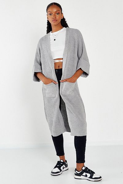 Hopoi Women's Open Front Cardigan with Double Sleeve Pockets