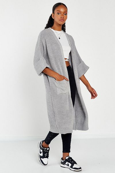 Hopoi Women's Open Front Cardigan with Double Sleeve Pockets