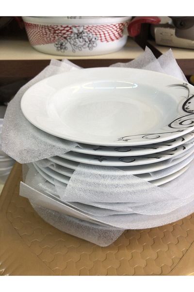 Güral Set of 6 19 cm Pit Plates Patterned