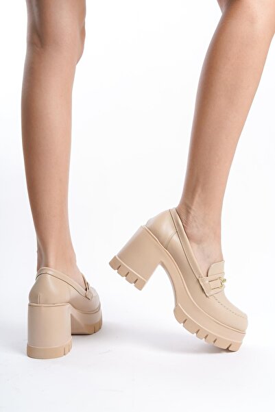 Preshley Жіночі туфлі на платформі з пряжкою зі шкіри Троя на підборах 8 см