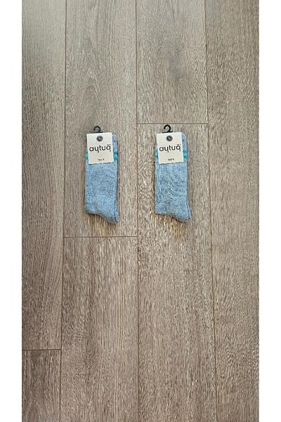 Aytuğ AYTUĞ 2 PAIRS Ανδρικές χτενισμένες βαμβακερές πετσέτες ομάδας - Γκρι κάλτσες -22475-2