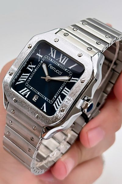 Ferrucci Square Model Steel Cord Men's Wristwatch