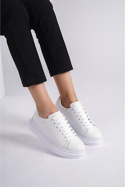 Preshley Pantofi de damă Alexander White din piele naturală 909 - cu șireturi