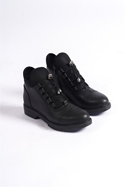 Preshley Γυναικείες μπότες Cesi Black Stretch και Lace Tedayli Thermo Sole μέχρι τον αστράγαλο
