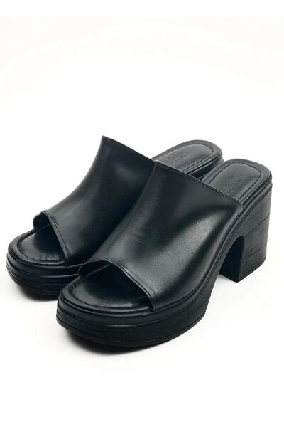 Preshley Γυναικείες παντόφλες με τακούνι Rosso Black - Comfort Ορθοπεδική Πάτος