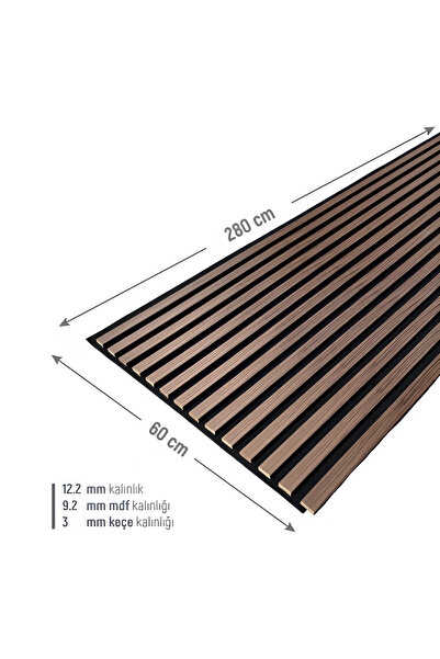 PashaDekor Akustik Ahşap Duvar Paneli Lambiri 60*280 Cm