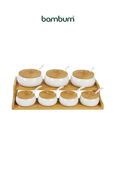 Bambum 7-Piece Dimple Spice Set - with Stand
